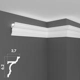 KH916 da 2 metri - Cornici velette per led a soffitto e parete, per illuminazione indiretta con le strisce led